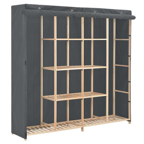 Kleiderschrank grau stoff - grau,