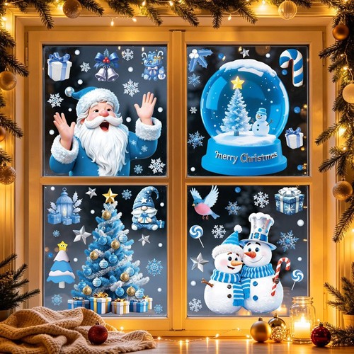 Blau weihnachten fenster - blau,
